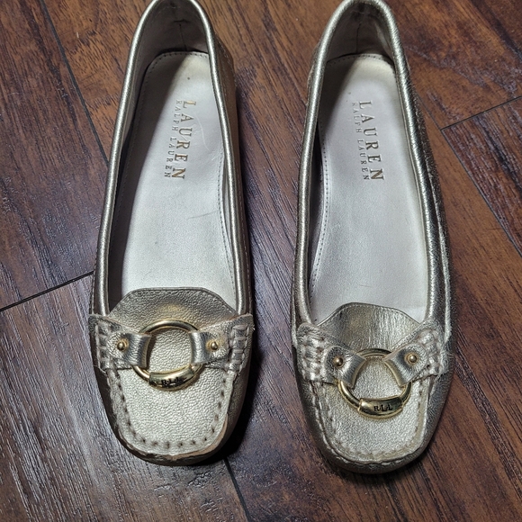 Lauren Ralph Lauren Metallic Leather Cadance Driving Loafers size 5.5 - Picture 2 of 10